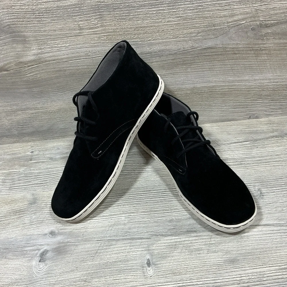 Sebago Barnet Chukka Black Nubuck Boots Black Lace-Up Men's Size 12 M B850072